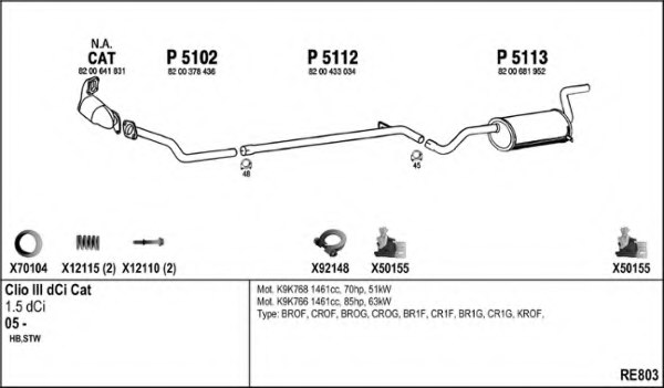 FENNO RE803 Exhaust System
